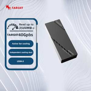 Target 40GBs <span class=keywords><strong>M</strong></span>.<span class=keywords><strong>2</strong></span> NVMe External Solid State Drive Enclosure USB Aluminium Alloy SSD Fan Cooling Vest untuk Laptop Thunderbolt - Product Image 1