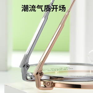 Monturas de gafas redondas de titanio semimetálico Yc68011 para mujer, ligeras, de titanio puro, con lentes de policarbonato. - Product Image 5