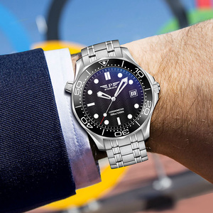 Reloj mecánico de acero inoxidable clásico de lujo para hombre Pindu, reloj de pulsera automático de cuero con bisel de diamante y fecha de 24 horas - Product Image 6