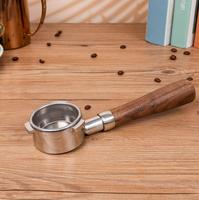 Manche en bois de noyer en acier inoxydable, accessoires de bar ista, 3 oreilles, 54mm, café, sans fond