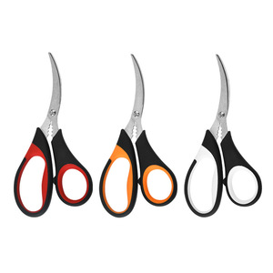 Stainless Steel Seafood Scissors Orange Black Handle Heavy Duty Kitchen Shrimp Peeling Crab Lobster Cutter - Product Image 4