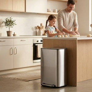 <span class=keywords><strong>Cubo</strong></span> de <span class=keywords><strong>basura</strong></span> para el hogar de cierre suave Rectangular <span class=keywords><strong>Cubo</strong></span> de <span class=keywords><strong>basura</strong></span> de cocina de acero inoxidable de <span class=keywords><strong>30</strong></span> <span class=keywords><strong>litros</strong></span> con pedal - Product Image 1
