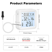 Nouveau capteur intelligent de température et d'humidité Tuya WiFi avec sonde, thermomètre numérique et hygromètre, détecte les données T&H du réfrigérateur