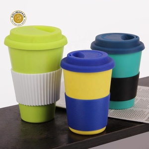 Biodegradabile eco-friendly riutilizzabili di bambù 440ml tazza di caffè con coperchi in silicone - Product Image 3