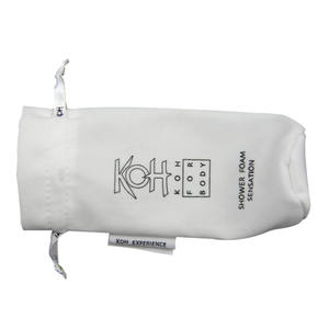 リボンハンドル付きマイクロファイバーベルベットポーチ幾何学的ロープドローストリングデザインカスタマイズ可能なロゴ旅行用ベルベットバッグ - Product Image 5