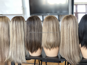 Perruque de cheveux humains de luxe timide cheveux russes couleur claire beau prix de gros prêt à expédier pour les femmes - Product Image 5