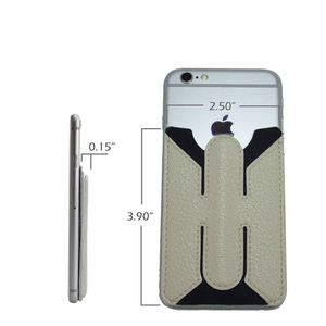 Leather phone back sticker with <b>spring</b> <b>clip</b>, phone holder with stand function, 3M self-adhesive phone sticker, gift. - Product Image 5