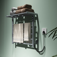 Porte-serviettes chauffant mural électrique étagère supérieure chauffe-salle de bain et étendoir à linge pour hôtels