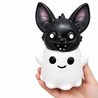 Jouet Squishy Fantôme Chauve-souris d'Halloween en Matériau TPR, Doux à Presser, Sensoriel, Anti-stress, Cadeau Nouveauté pour Fêtes