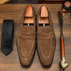 Chaussures pour hommes en cuir véritable de haute qualité, confortables, carrées, imperméables, élégantes pour les occasions décontractées, les événements formels, les mariages - Product Image 1