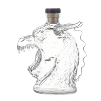 Décanteur à vin en cristal Design Animal Dragon classique bouteille en verre Transparent pour whisky servant ensemble de service cadeau rouge