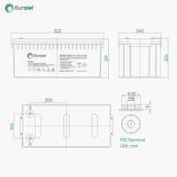 Batterie GEL de stockage d'énergie solaire Ritar 12V 100Ah 120Ah 150Ah 200Ah 250Ah, batteries au plomb-acide scellées AGM à décharge profonde