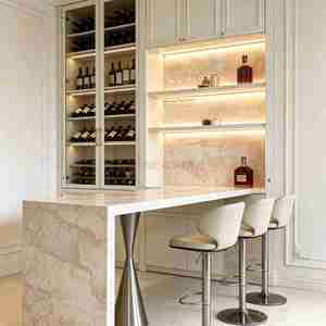 Modern Bar <b>Table</b> Natural Marble Top Kitchen <b>Island</b> Counter for Home Restaurant Hotel - Product Image 1