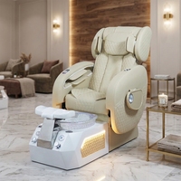 Fauteuils de pédicure de luxe personnalisés en usine, système de jets de bain à remous, dossier inclinable réglable, lampe LED 7 couleurs pour salon de manucure et spa