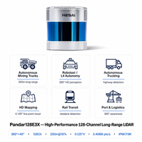 Hesai Pandar128 LiDAR de Largo Alcance 200m, Campo de Visión de 360°, Resolución Configurable de 40° Vertical para Conducción Autónoma, Ferrocarril y Minería