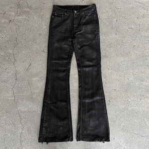 Pantalones Vaqueros Retro Personalizados para Hombre, Negros, Desgastados con Ácido, Ajustados y Delgados, Pantalones de Mezclilla, Jeans de Diseñador para Hombre - Product Image 1