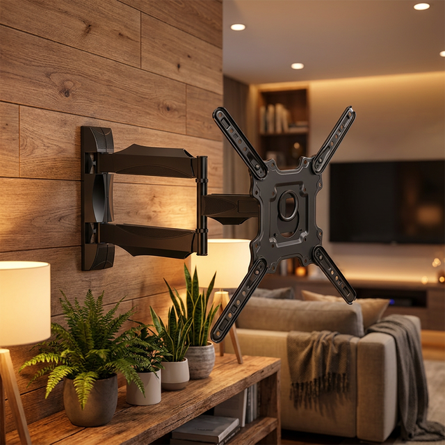 Universal 32-65 Inch 32kg Loading Full Motion 180 Swivel Tilt Calibration VESA 400x400 Premium Steel TV Wall Mount