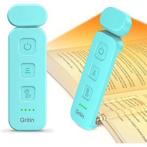 Gritin <b>Reading</b> <b>Light</b> Clip Rechargeable Led Book <b>Light</b> 3 Color Temperatures 5 Level Dimmable <b>For</b> <b>Bed</b> <b>Reading</b> - Product Image 1