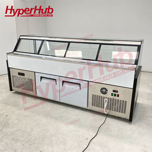 Supermercado Carne Vitrina fría Congelador Refrigeración por aire Almacenamiento de alimentos <span class=keywords><strong>congelados</strong></span> Exhibición Nevera con diseño de ángulo recto - Product Image 2