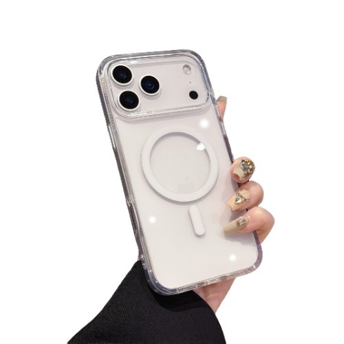 Luxury Magnetic Acrylic Wireless Charging Phone Case Shockproof Bumper Cover for iPhone 17 Air 16E 15 14 Plus 13 12 11 Pro Max
