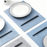 Sous-verres en cuir de haute qualité réutilisables imperméables Ensemble de sets de table Design rectangulaire moderne Diamètre 300-400 mm Utilisation dans les restaurants et les hôtels