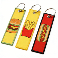 Porte-clés brodé personnalisé en gros avec logo anime, double face