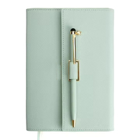 Bloc-notes d'affaires en cuir PU de luxe avec fermeture magnétique, logo personnalisé en feuille d'or, souvenir pour les employés de l'entreprise