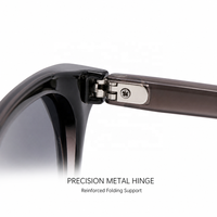 Lunettes de soleil polarisées rondes tendance pour femmes, monture transparente marron en PC, protection UV400 TAC, lunettes de soleil rétro pour le voyage