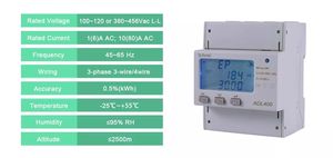Acrel ADL400 3P4W Compteur d'énergie d'installation sur rail Din avec fonction tarifaire Mesure de l'énergie électrique avant et arrière - Product Image 6