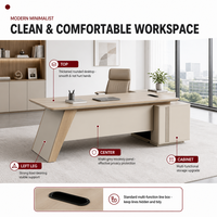 Ensemble de bureau de direction moderne et luxueux en bois massif et MDF, mobilier commercial avec armoire latérale pour bureau de direction