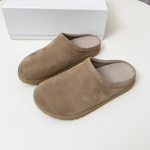 Modèle classique de demi-chaussons en daim AIOS Birkenstock, chaussures décontractées à enfiler pour femmes, chaussures confortables à semelles épaisses - Product Image 1