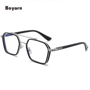 Boyarn Vintage <strong>Korean</strong> Trendy Oversize Double Beam Anti Blue Light Optical Spectacle <strong>Glasses</strong> Factory Wholesale - Product Image 1