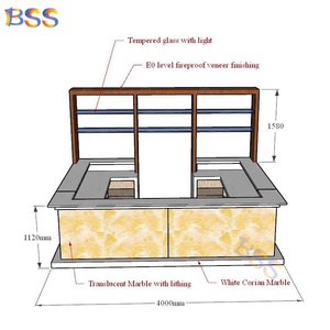 Mostrador de mármol de alabastro para restaurante de hotel Diseño moderno Mostrador de Bar de mármol de ónix retroiluminado - Product Image 2