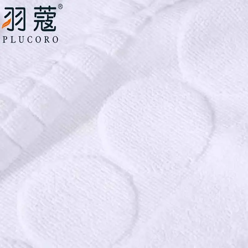 Hotel 100% Cotton 32S/2 White Plain Bath Mat Floor Mat Foot Towel