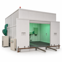 Cabine de sablage industrielle, cabine de préparation de surface fermée avec sol grillagé et équipement de ventilation