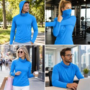 Custom Fishing Hoodie for Men Blank Fishing Clothing Fabric Hoodie UV protection Long Sleeves Fishing <strong>Shirt</strong> with Neck Gaiter - Product Image 6