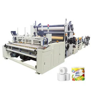 Ligne de production entièrement automatique Petit rouleau de papier hygiénique Machine de fabrication de rouleaux