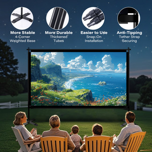 Écran numérique de projection 3D blanc 16:9, utilisation professionnelle pour le cinéma, acoustiquement transparent, passage du son - Product Image 4