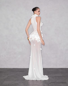 <span class=keywords><strong>Robe</strong></span> de mariée amincissante à queue de poisson en pétales tridimensionnels, style vietnamien, personnalisable en sept couleurs, pour l'industrie de niche lourde. - Product Image 3