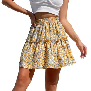 Minifalda con estampado Floral para primavera y verano, minifalda corta ajustada informal elegante a la moda de cintura alta para mujer, para uso diario en la calle - Product Image 3