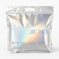 Sacs d'emballage pour vêtements avec logo personnalisé, en gros, imperméables, refermables, en feuille d'aluminium mat métallisé, avec fermeture éclair et trous de poignée