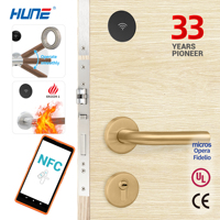 Serrure électronique HUNE multi-poignées pour hôtel, fonctionne avec ou sans logiciel de gestion, serrure de sécurité pour les bâtiments hôteliers