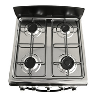 独立式四口燃气灶 55L 燃气烤箱 不锈钢炊具 自动点火 机械定时器 适用于酒店 家庭 餐厅
