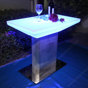 Modern LED Lit Stainless Steel Plastic <strong>Bar</strong> Table Hookah Club Furniture <strong>Bar</strong> <strong>Set</strong> IP65 Waterproof for <strong>Outdoor</strong> and Hotel Use - Product Image 4