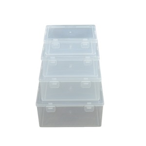 Plastic Transparent Rectangular Storage <b>Box</b> Covered Office Organizer For Stationery Hardware Jewelry Document Desktop Use - Product Image 5