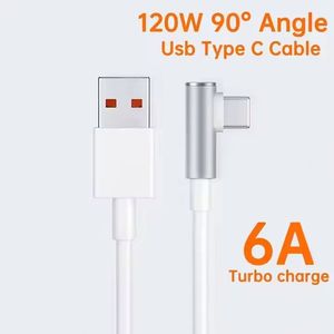 6A <b>USB</b> C Charger <b>Cable</b> Quick <b>Charging</b> 120W 90 Angle Type C <b>Cable</b> for Xiaomi - Product Image 2
