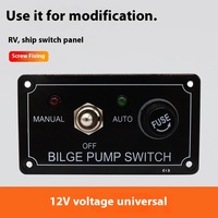 Interrupteur de pompe de cale 12V 5A avec voyant lumineux et protection contre les surcharges 1 jeu de bascule