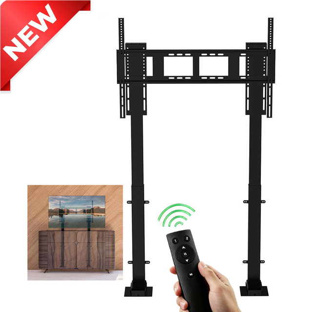 Electric Motorized Drop Down Hidden Cabinet TV Lift Turn 65"-100" Adjustable Ceiling TV Mount Bracket for Large Screen