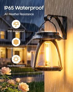 Lampe murale solaire VANTONE avec détecteur de mouvement, étanche IP65, éclairage extérieur pour balcon et cour avec commande par bouton - Product Image 2