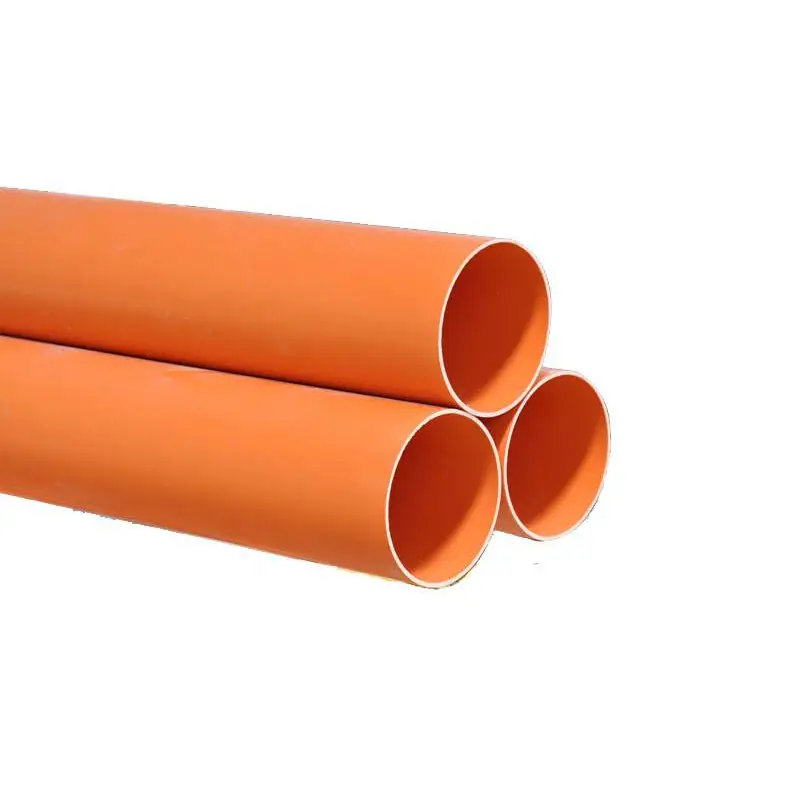 De50-De315mm Insulated Electrical wire protection Pvc pipe orange tubes electric sheath pipe